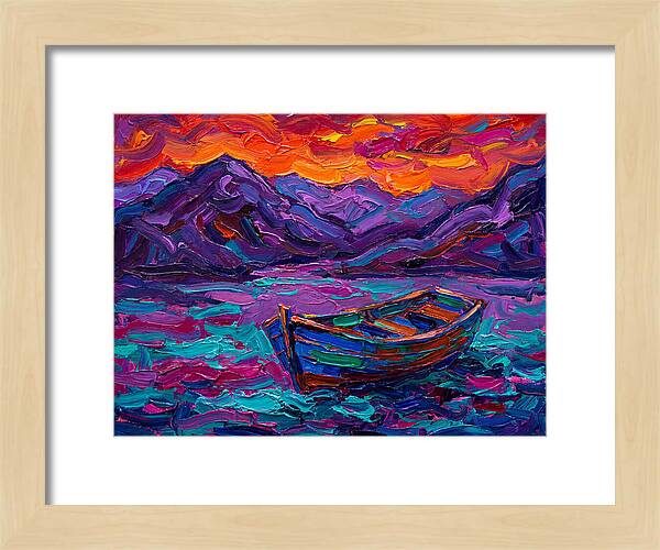 Serene Rowboat Beneath Colorful Skies