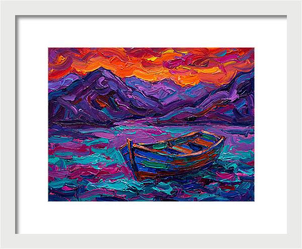 Serene Rowboat Beneath Colorful Skies