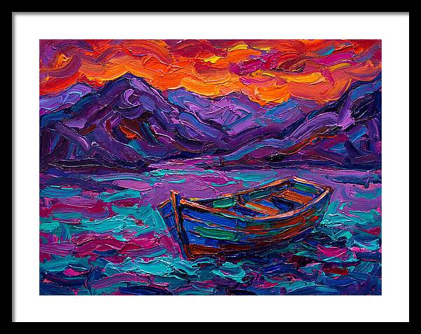 Serene Rowboat Beneath Colorful Skies