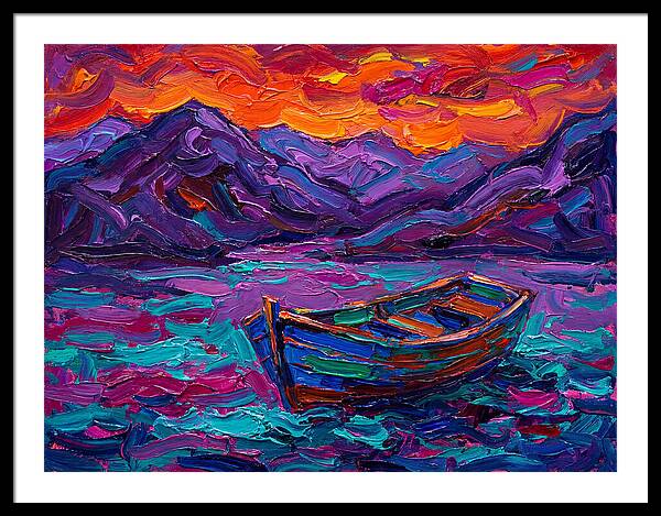 Serene Rowboat Beneath Colorful Skies