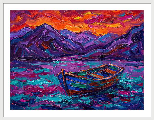 Serene Rowboat Beneath Colorful Skies
