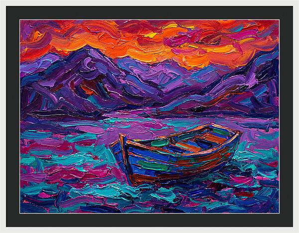 Serene Rowboat Beneath Colorful Skies