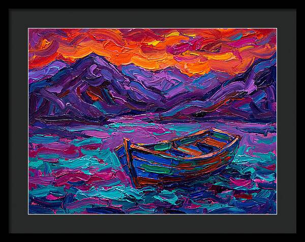 Serene Rowboat Beneath Colorful Skies