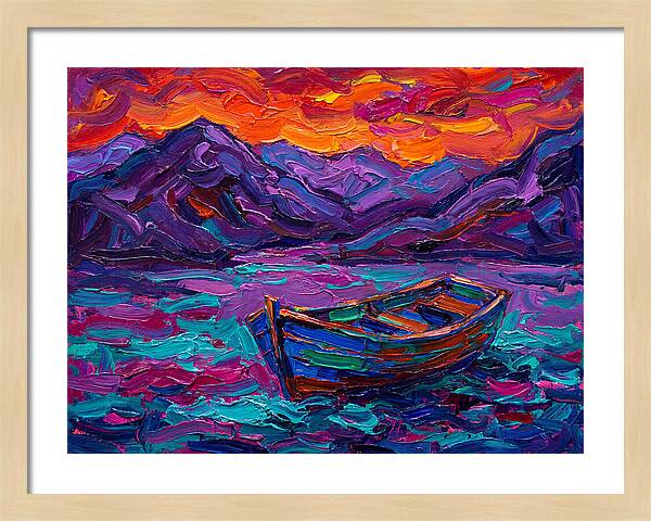 Serene Rowboat Beneath Colorful Skies