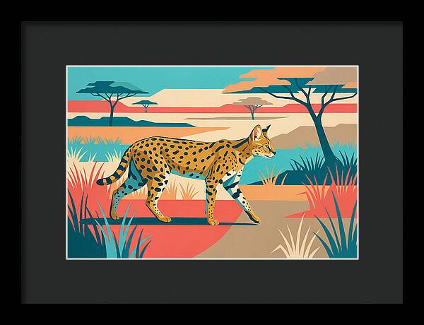 Serene Serval In The Savannah