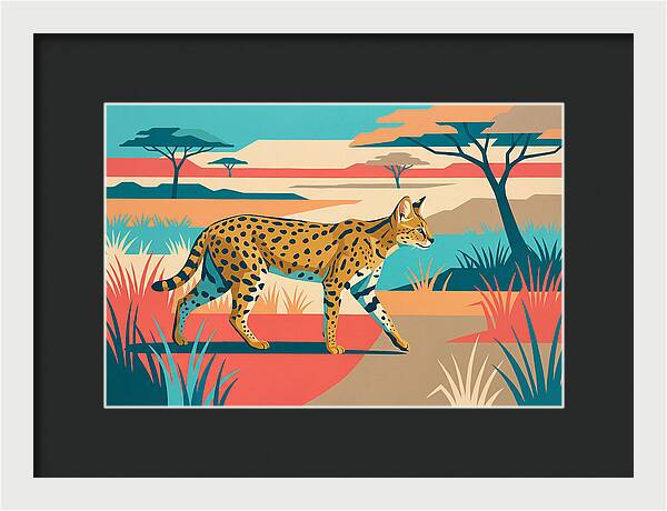Serene Serval In The Savannah