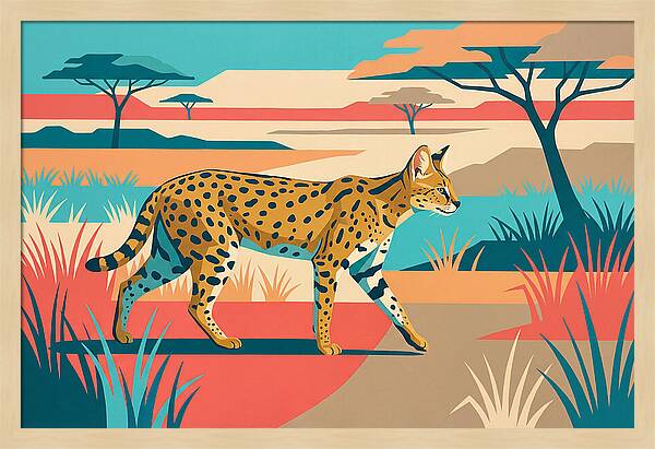 Serene Serval In The Savannah