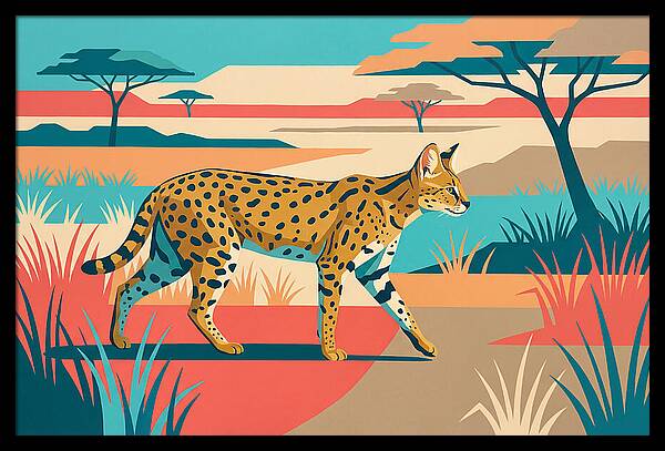 Serene Serval In The Savannah