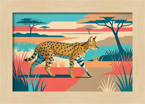 Serene Serval In The Savannah