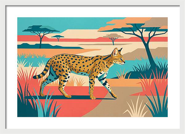 Serene Serval In The Savannah