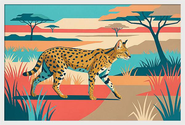 Serene Serval In The Savannah