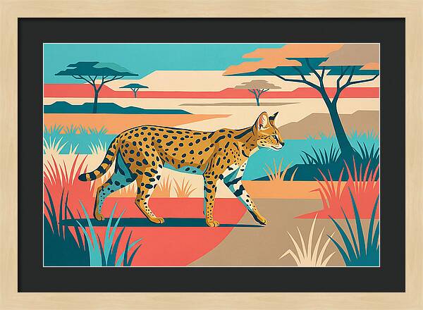 Serene Serval In The Savannah