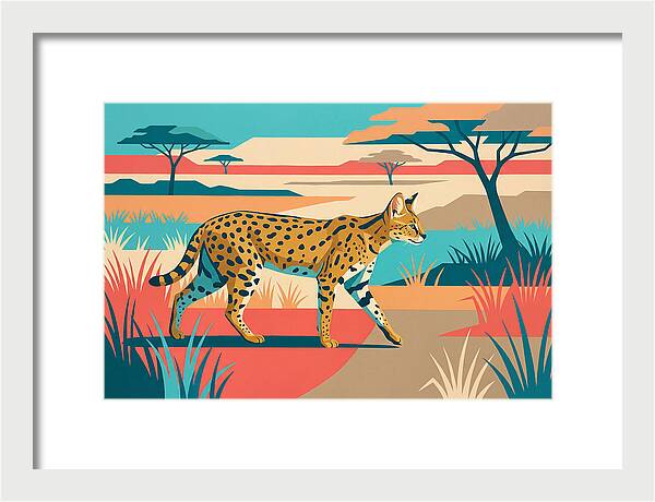Serene Serval In The Savannah
