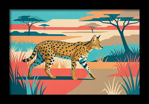 Serene Serval In The Savannah