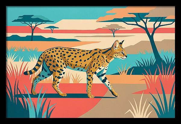 Serene Serval In The Savannah