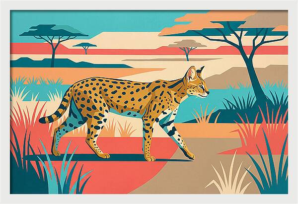 Serene Serval In The Savannah