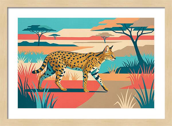 Serene Serval In The Savannah