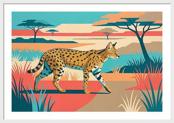 Serene Serval In The Savannah