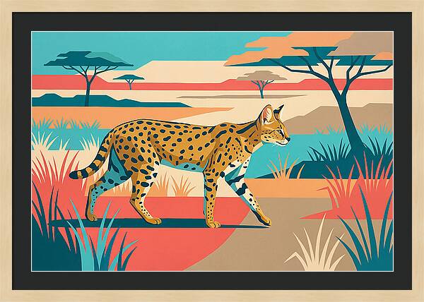 Serene Serval In The Savannah