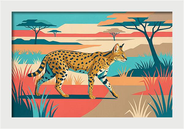 Serene Serval In The Savannah