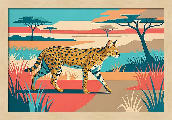 Serene Serval In The Savannah