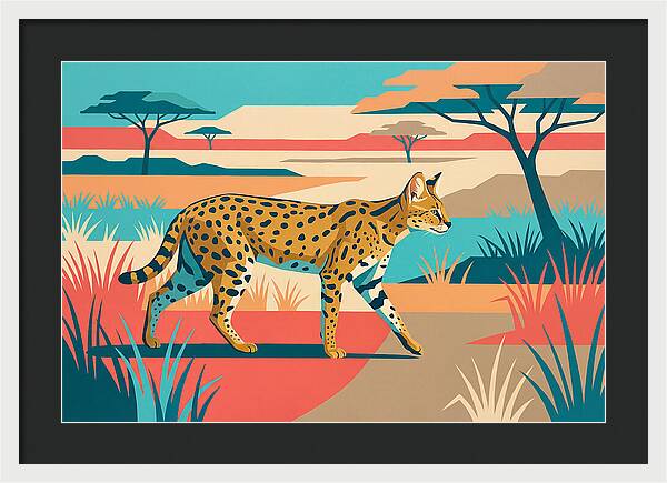 Serene Serval In The Savannah