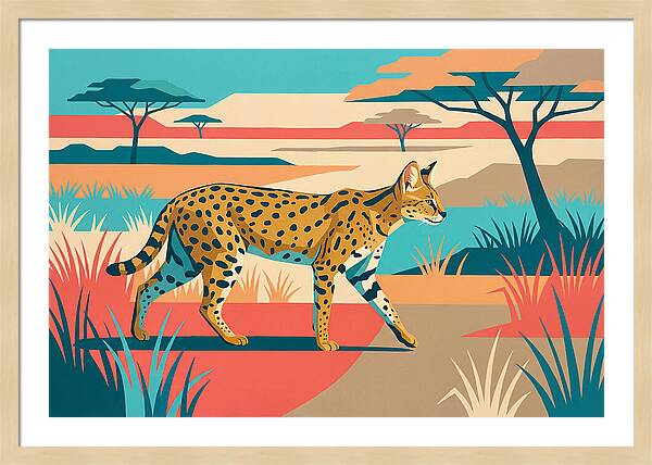 Serene Serval In The Savannah