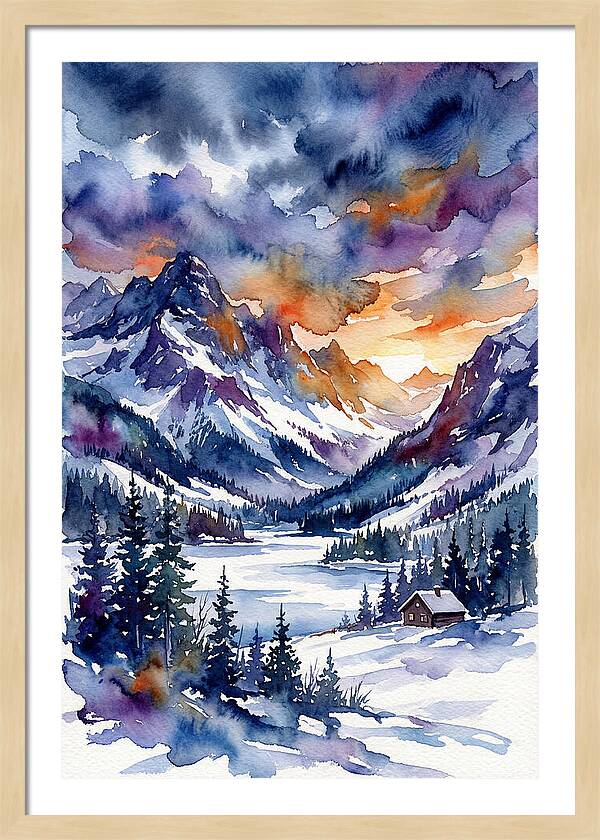 Serene Snowcapped Mountains