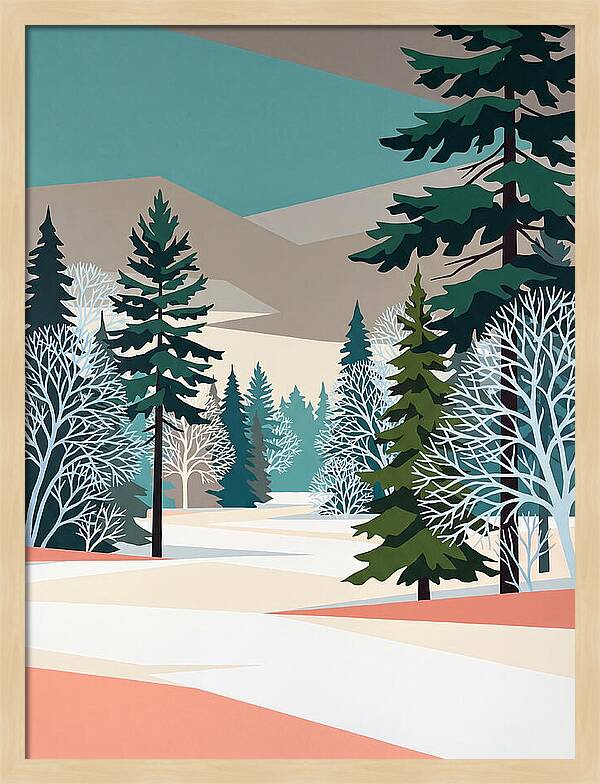 Serene Snowy Forest