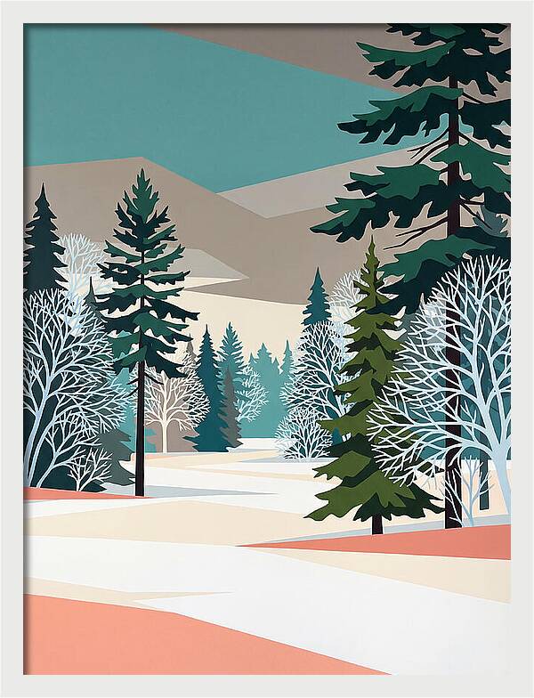 Serene Snowy Forest