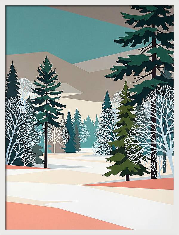 Serene Snowy Forest