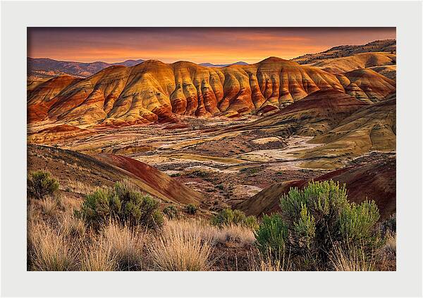 Serene Sunset Over Rolling Hills