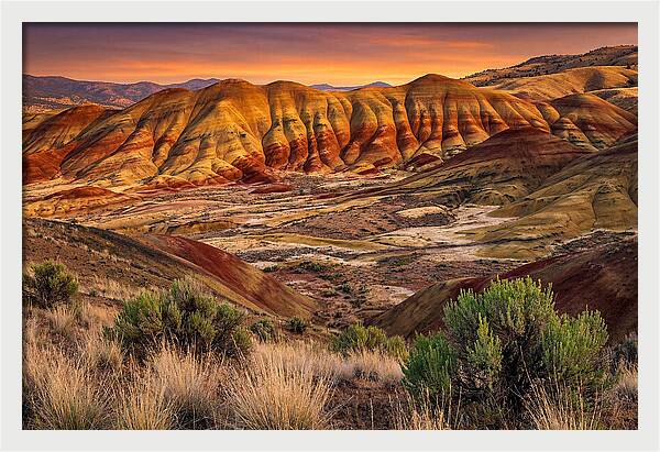 Serene Sunset Over Rolling Hills