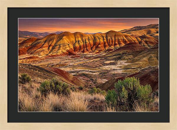 Serene Sunset Over Rolling Hills