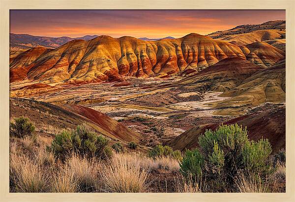 Serene Sunset Over Rolling Hills