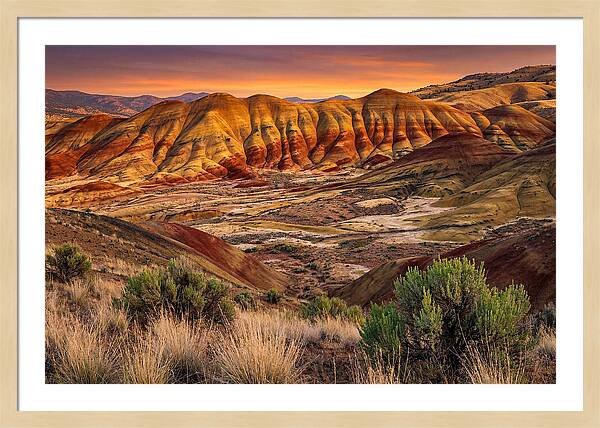 Serene Sunset Over Rolling Hills
