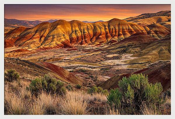 Serene Sunset Over Rolling Hills