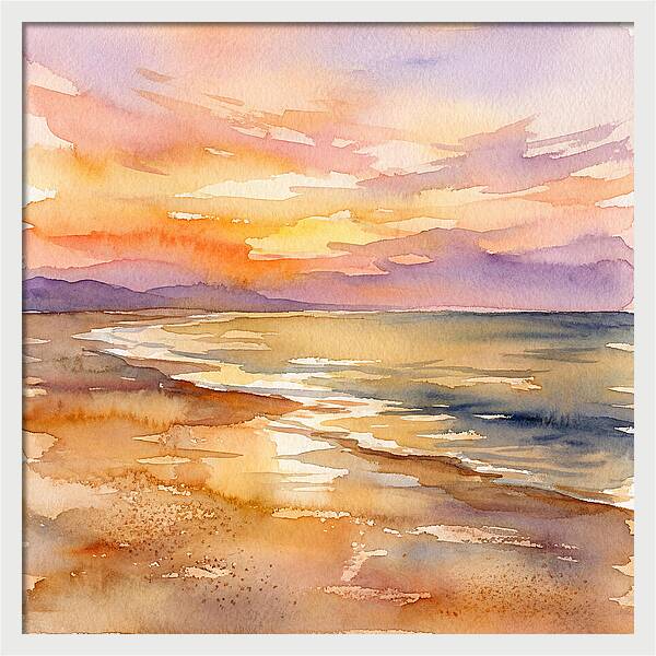 Serene Sunset Over The Waves