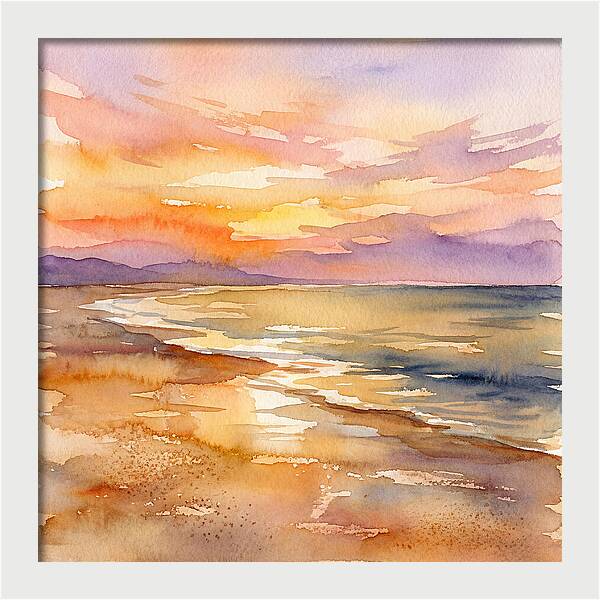 Serene Sunset Over The Waves