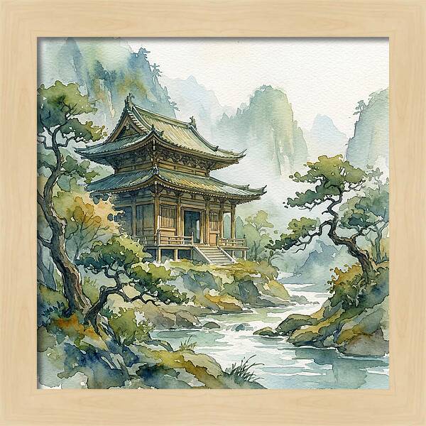 Serene Temple Amidst Nature
