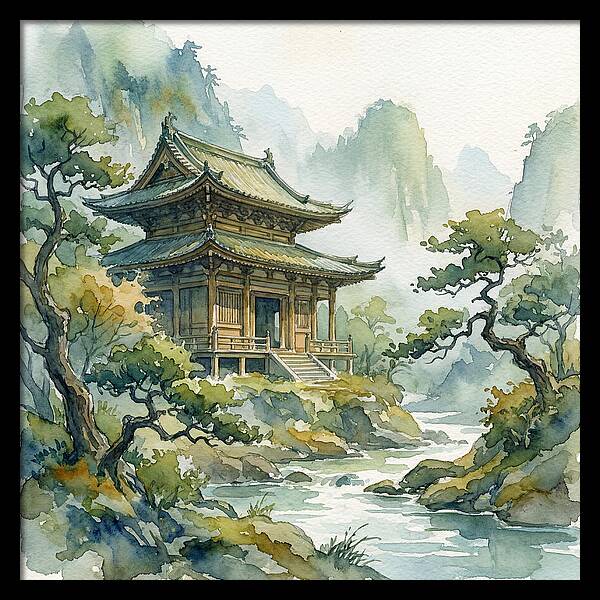 Serene Temple Amidst Nature