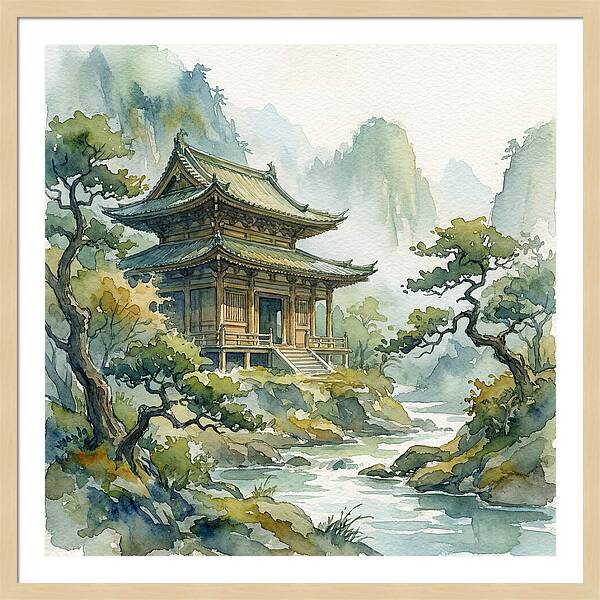 Serene Temple Amidst Nature