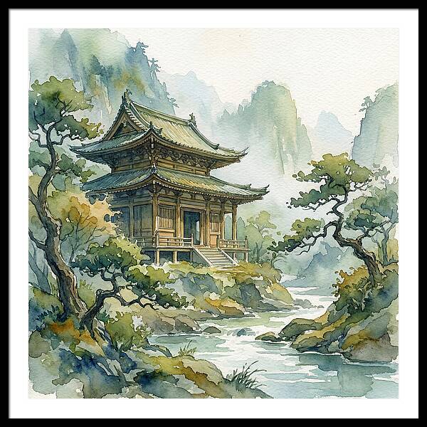 Serene Temple Amidst Nature