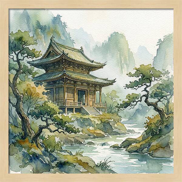 Serene Temple Amidst Nature