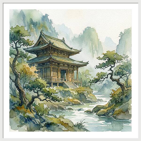 Serene Temple Amidst Nature