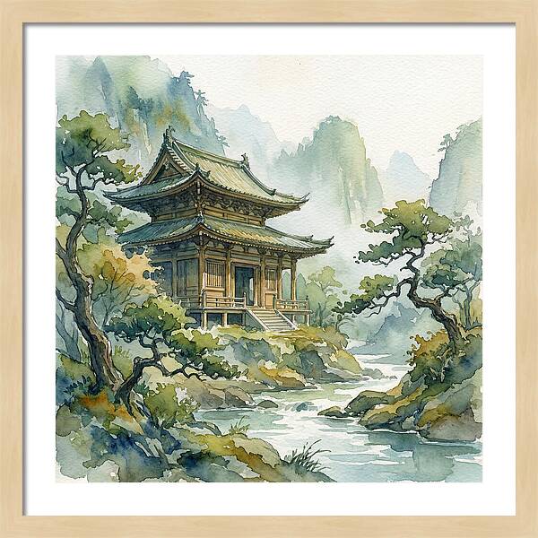 Serene Temple Amidst Nature