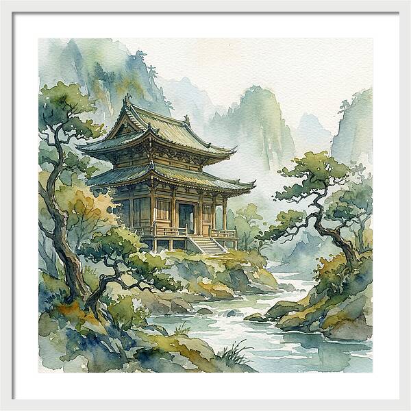 Serene Temple Amidst Nature