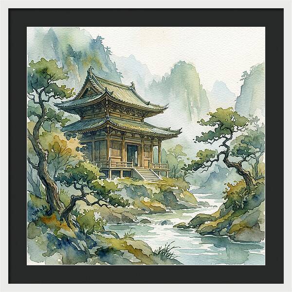 Serene Temple Amidst Nature