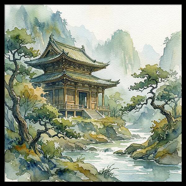 Serene Temple Amidst Nature