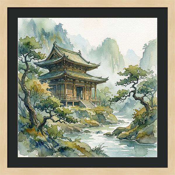 Serene Temple Amidst Nature